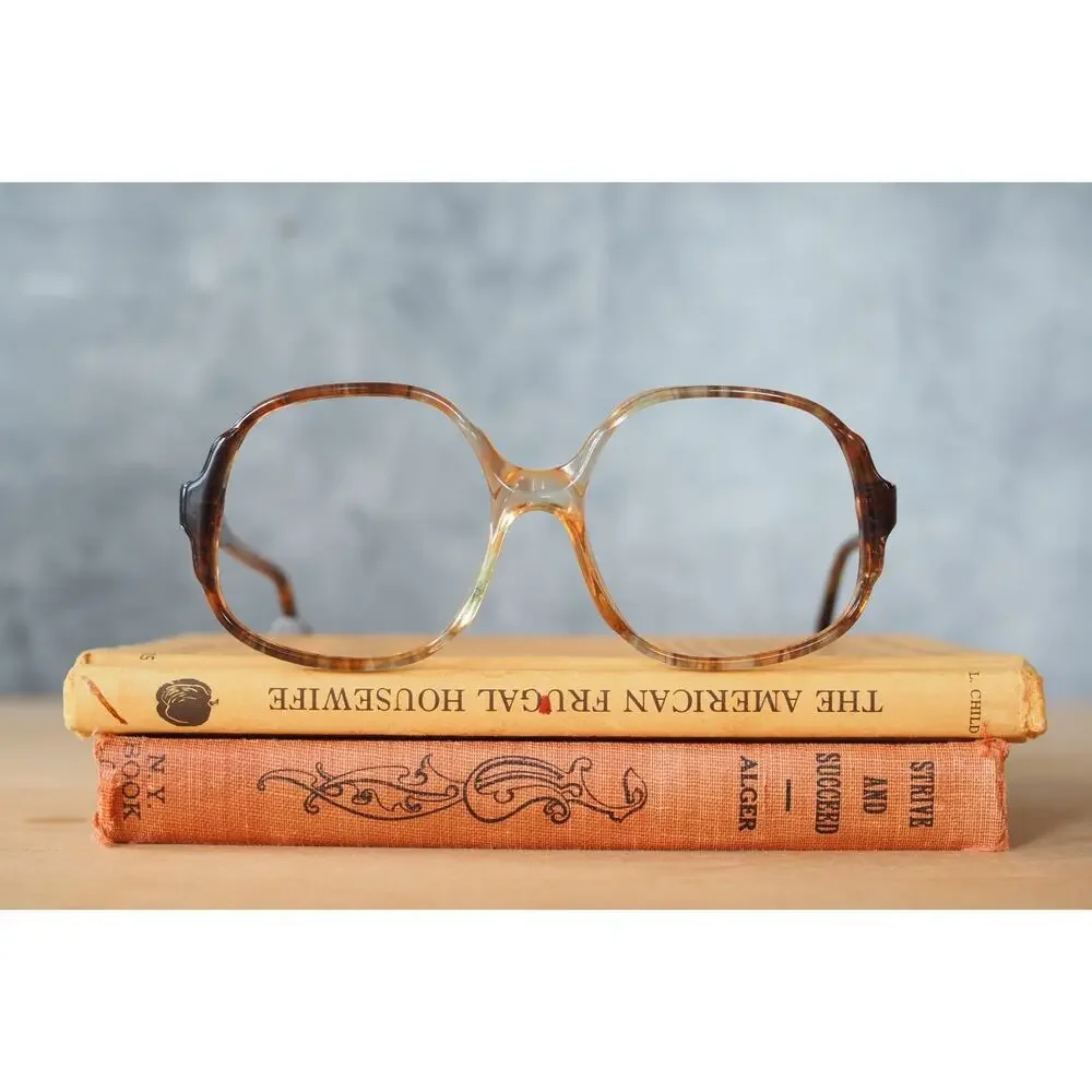 Vintage 1970s Eyeglasses France 54-19 Grandma Chic Boho Festival NOS Jackie O